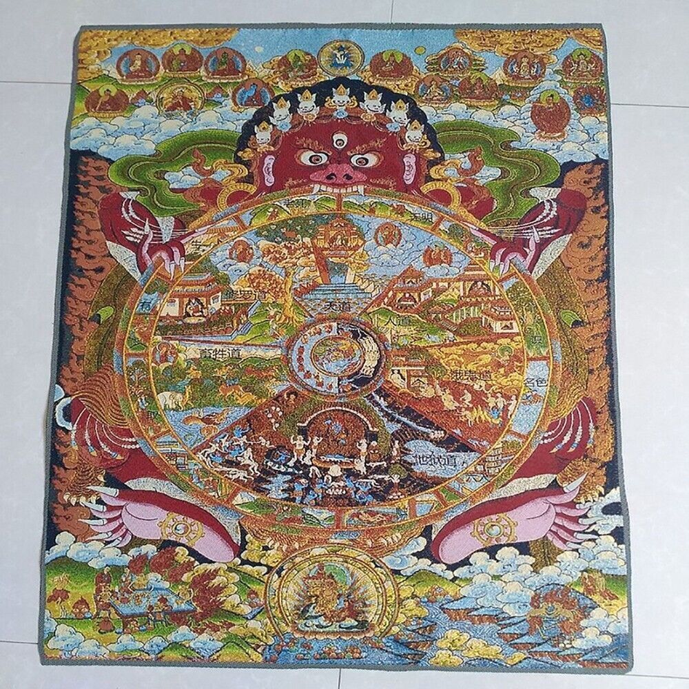 Home Textiles China - Boeddhistische beschermengel zijden schilderij voor thuis,