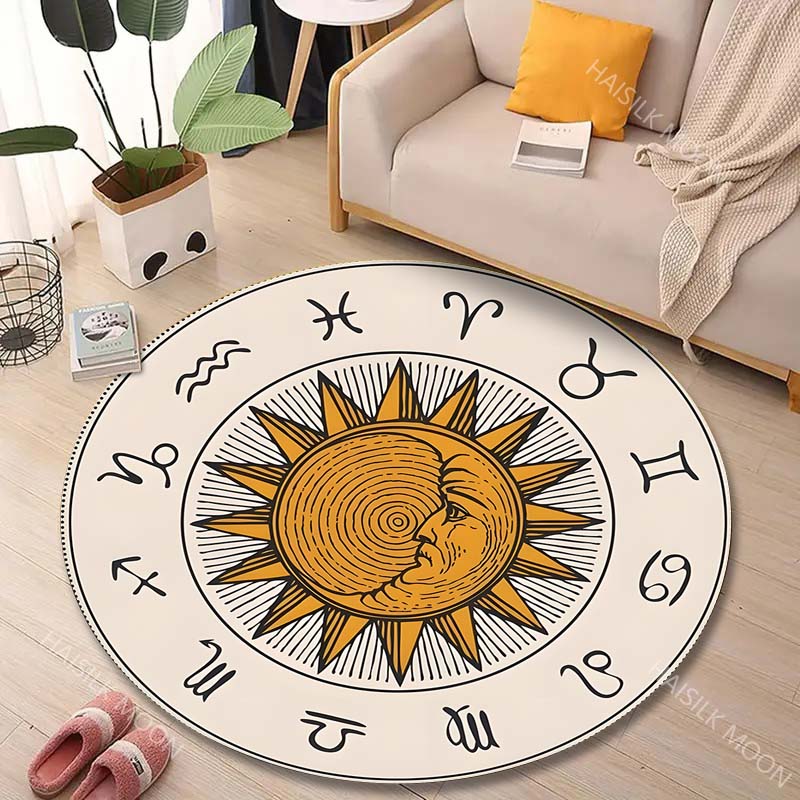 Home Textiles Images - 1 stuk ronde tapijt met dierenriemtekens