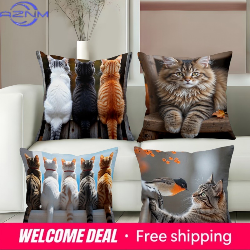 Home Textiles Images - Leuke kattenkussens met verschillende kattenafbeeldingen voor