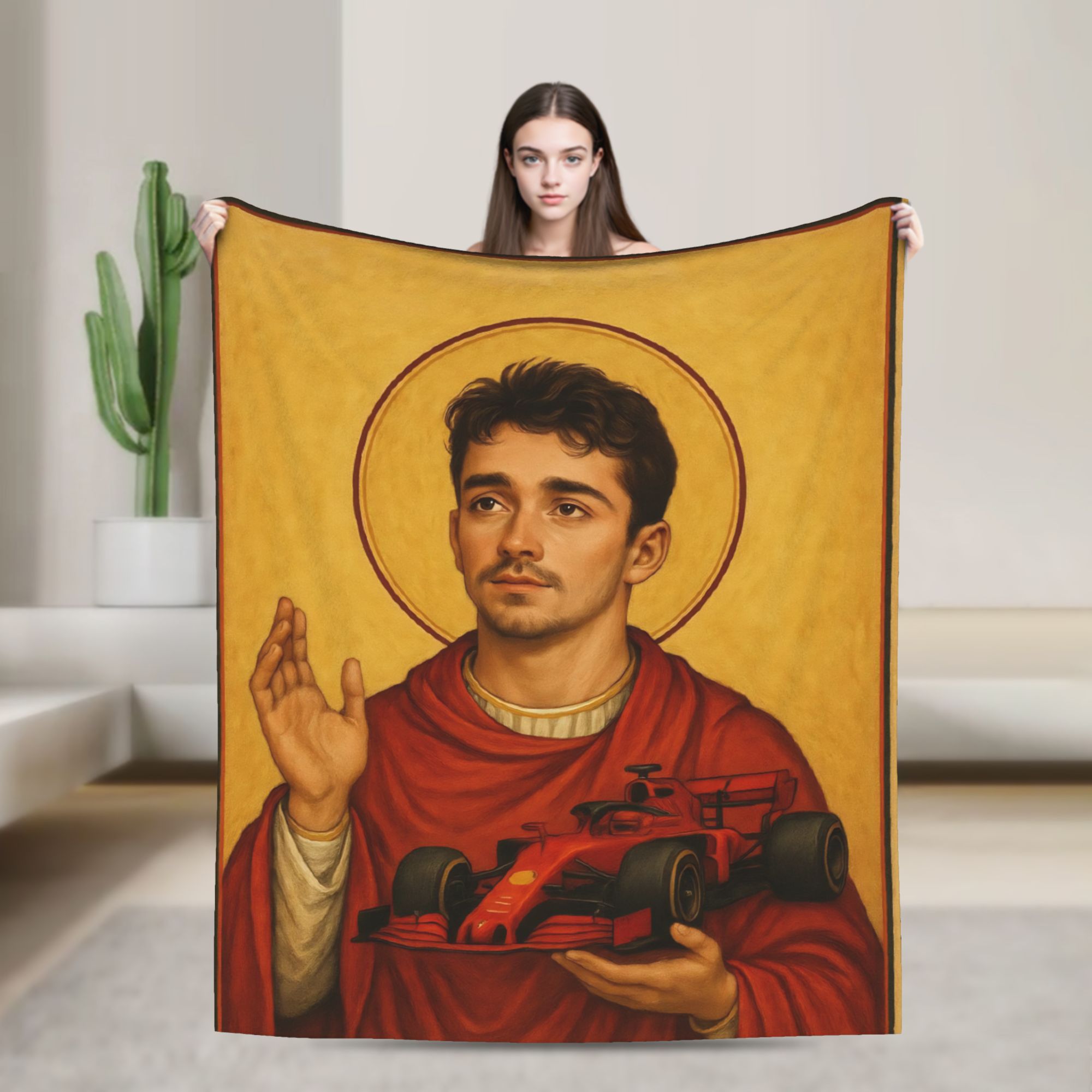 Home Textiles Images - Grappig beeld van Jezus Flanel bedrukte