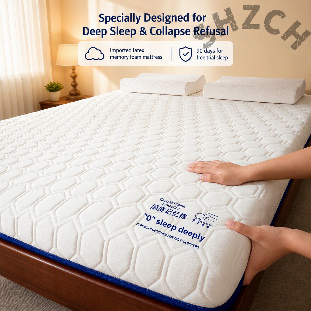 Memory Foam Topper - Latex Matrastopper voor eenpersoonsbed – Zacht,